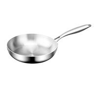 Générique Non Stick Frying Pan, Sturdy Small Household Cooking Pot, Stainless Steel Cookware with Non Slip Handle, Home Kitchen Utensils, 9.45x9.45x9.45 inches for Induction Cookers