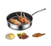 Générique Non Stick Skillet - Stainless Steel Cooking Pan, 47x30cm Professional Kitchen Cookware For Steak Cooking Omelette Pancake Fish Stir-fry Baking Searing Home Restaurant