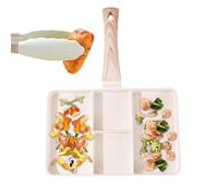 Générique Nonstick Divided Grill - Mini Skillet with Heat-Resistant Handle, Sectioned Pancake & Breakfast | Portable Versatile for Eggs, Bacon, Sausages, Cooking, Grilling, Kitchen Use