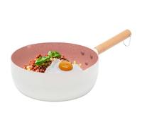 Générique Nonstick Pan Eggs, Kitchen Cooking Skillet, Wood Handle Frying, Easy Clean Non Stick Cookware for Quick Meals, Baby Food Prep, Gas Stove, Induction Cooker, Family, Picnic, 8.66 Inches