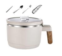 Générique Noodle Bowl - Pro | Microwave - Bol À Nouilles Micro-ondable Et Grand Bol À Soupe Avec Couvercle Cuit-Pâtes Portable En Acier Inoxydable Isolé | Tazón Para Sopa | | 2026 Pro | Silver