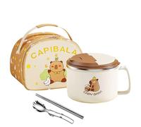 Générique Noodle Bowl Set - Capybara Bowl for Soup, Ramen Cooker with Large Capacity Design, Portable Tableware for Dining, School, Dorm, Work, Travel, Apartment, Home, Kitchen, 1300ml