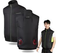 Générique Noraui Storm Fan Jacket, Japanese Fan Jacket, Summer Air-Conditioned Ice Cooling Vests, Stay Cooling Workwear with 2 Fans (Black,4TG)