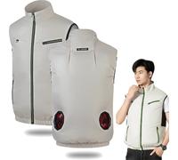 Générique Noraui Storm Fan Jacket, Japanese Fan Jacket, Summer Air-Conditioned Ice Cooling Vests, Stay Cooling Workwear with 2 Fans (Beige,TG)