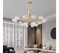 Générique Nordic LED Brass Ceiling Chandelier for Living room Bedroom Kitchen Dining Decor Black Gold Copper Pendant lamp Indoor lighting