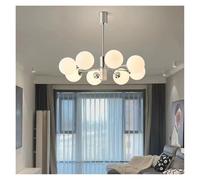 Générique Nordic LED Chandelier for The Bedroom Dining Room Modern Milk White Glass Ball Ceiling Pendant Lamp Hanging Lighting Home(Warm White,8heads)