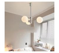 Générique Nordic LED Chandelier for The Bedroom Dining Room Modern Milk White Glass Ball Ceiling Pendant Lamp Hanging Lighting Home(Cold White,3heads)