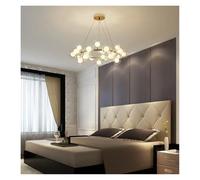 Générique Nordic Light Luxury Magic Bean Glass Bubble Ball Cover LED Chandelier Living Room Dining Room Bedroom Black Gold Chandelier