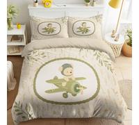 Générique Nostalgique Enfance Innocente Housse de Couette Doux Ourson Branches Parure de Lit 200 x 200 cm Beige Housse de Couette pour Garçons Filles Ados Chambre Décor avec 2 Taies d'oreiller