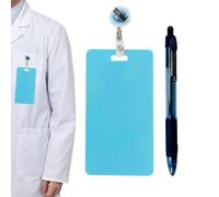Générique Note d'insigne effaçable, copain d'insigne vertical en silicone réutilisable, mini presse-papiers effaçable avec clip et stylo pour infirmières médecins enseignants