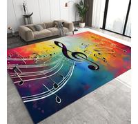 Générique Note Musicales Tapis 160x230 cm Abstrait Art Facile d’Entretien très Grand Tapis Salon Lavable Flanelle pour Grand Salon Q-265