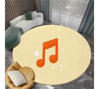 Générique Notes De Musique À Pois Rond Tapis Salon 180 cm Minimalisme Rond Tapis Intérieur, Douce Dessous antidérapant Moquette Nettoyage Facile Moquette pour Salon Chambre Salle à Mange
