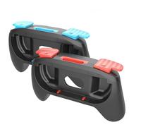 Générique Nouveau 2025 Porte-Mains Porte-Mains résistantes à l'usure pour Switch 2 J-Con Controller Accessoires de Jeu 2 Pack poignées de Confort (Noir) (clés colorées Rouge-Bleu)