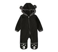 Générique Nouveau-né Barboteuse Infantile Grenouillères Enfant en Bas ge Printemps Automne Body Chaud Capuche Combinaison Pilote Bébé Tenue Manches Longues d'hiver pour Garçon et Fille, 2-36 Mois