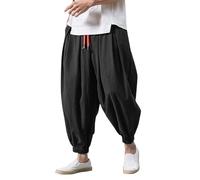 Générique Nouveau Pantalon Casual pour Hommes - Coupe Ample et décontractée Design sans Distinction de Couleur ou Motif (Black, XXXL)