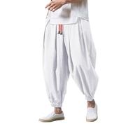 Générique Nouveau Pantalon Casual pour Hommes - Coupe Ample et décontractée Design sans Distinction de Couleur ou Motif (White, XL)