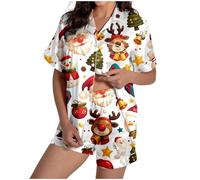 Générique Nouveau Solide Glace Soie Pyjamas Femmes Maison Costume Rose imprimé Mode Mince Pyjamas Quatre pièces Ensemble pour Toutes Les Saisons-3