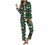 Générique Nouveau Solide Glace Soie Pyjamas Femmes Maison Costume Rose imprimé Mode Mince Pyjamas Quatre pièces Ensemble pour Toutes Les Saisons (XL)-3
