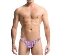 Générique Nouveau String pour Homme en Tissu Imprimé Respirant et Doux Confortable à la Taille Basse pour Une Sensation de Liberté Quotidien (Purple, S)