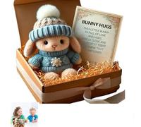 Générique Nouveauté 2026 Lapin Câlin Mignon Cadeau de Pâques, 4 Couleurs Lapins Câlins Mignons, Lapins en Boîte, Coffret de Soutien Émotionnel avec Carte et Cadeau pour Les Amoureux (B)