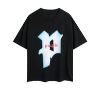 Générique Nouveautés Printemps/été pour Hommes T-Shirt Noir Tendance Au Design Niche Imprimé Chaîne Original-Color-2||m