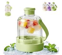 Générique Nouvelle bouteille d’eau transparente multifonction 2026 Machine à glace avec bac à glace, tasse de café glacé portable sans contact, bouteille 2-en-1 glacée avec poignée (Vert)