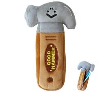 Générique Novelty 3D Plush Spanner Hammer Theme Pencil Case, Zipper Closure Stationery Storage Bag, Cute Soft Makeup Pouch & Office Storage Holder, School Supplies for Girls & Boys (Brown)