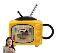 Générique Novelty Beer Mug - 450ml Retro Ceramic Cup | Creative Television-Style Travel & Coffee Mug | Essential Drinkware For Home School Dorms And Gift-Giving