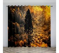Générique Nuages Rideau Occultant Arbre Les Rideaux à Motifs 3D, Bloquant la Lumière et Isolants Thermiques, Créent Une Atmosphère Elégante et Moderne dans Le Salon et la Chambre