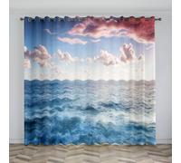 Générique Nuages Rideau Occultant Mer Les Rideaux à Motifs 3D, Bloquant la Lumière et Isolants Thermiques, Créent Une Atmosphère Elégante et Moderne dans Le Salon et la Chambre