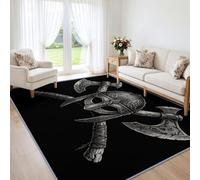 Générique Nœud Celtique Hache Tapis Poils Ras 140x200 cm | Doux Antidérapant Sombre Vintage Effet Vieilli Tapis, pour Salon hambre à coucher Salle a Manger Bureau Cuisine