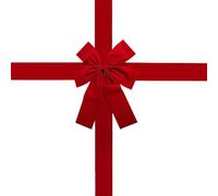 Générique Nœud de Ruban de Porte d'entrée de Noël, Grand nœud de Ruban Bordeaux pour décoration de Noël, nœuds Bordeaux, Fournitures de fête pour Portes d'armoires, Porte d'entrée et cheminée.