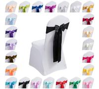 Générique Nœuds de Chaise Extensibles 6, 10, 20, 50, 100, 150 pièces, nœuds de Chaise Simples pour Housses de Chaise pour Mariages sans Housses de Chaise Blanches(Noir,10PCS)