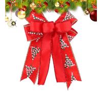 Générique Nœuds de Noël, nœuds décoratifs de Noël, cime d'arbre à Double Couche, Ornement de Vacances avec Un Design Charmant, Ornement saisonnier, Ruban Festif pour Porte Murale de Chambre à Coucher