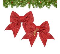 Générique Nœuds de Noël pour Sapin 2 pièces Ruban pailleté à Liens torsadés | Nœud pour couronne de Noël 13,1 x 7,6 cm maison extérieur intérieur cheminée guirlande