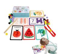 Générique Number Bead Matching Game, Mathematical Enlightenment Teaching Aids with Colorful Cards and Beads for Counting, Sorting, Color Recognition, Early Education, Preschool, Classroom