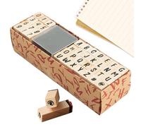 Générique Number Stamps Wooden - Wooden Rubber Letters and Numbers Diary Stamp Kit | 40Pcs Wood Rubber Stamp for Children DIY Scrapbooking Planner Card Making