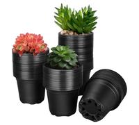 Générique Nursery Pots Plant, Drainage Round Pots, 100 Piece Breathable Root Control Containers, Small Transplant Growing for Balcony Deck Cucumber Pepper Garden Use Planting System 10x10x8.6cm