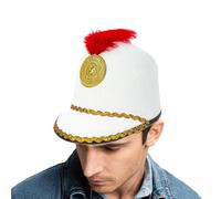 Générique Nutcracker Costume Hat - Soldier Cap Drummer Headwear | Lightweight Polyester Material, Gold Trim Button Accent, 56cm Universal Fit, for Marching Band, Christmas Parades & Cosplay