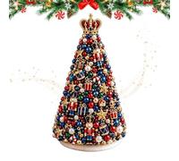 Générique Nutcracker DIY Beaded Christmas Tree Kit, 3D Bead Craft Set | Complete Nutcracker-Themed DIY Beaded 3D Christmas Tree Craft Set Measuring 7.48 x 3.54 Inches Assembled, Featuring