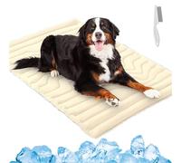 Générique Nuvica TempBalance Mat, Cooling Relief for Pets, Washable Dog Cooling Mat Ice Silk Cool Mat, Cool Fabric Structure, Dual-Sided Design for Every Season (Beige,Large)
