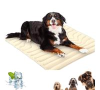 Générique Nuvica Tempbalance Mat, Cooling Relief for Pets, Washable Dog Ice Silk Cool, Keeps Happy for Pets, Suitable for Every Season (Off White, L)