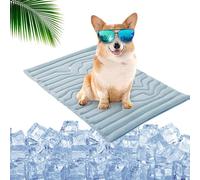 Générique Nuvica TempBalance Mat, Nuvica Dog & Cat Cooling Mat, Washable Dog Cooling Mats Ice Silk Cool Mats, Cooling Relief for Pets, Dual-Sided Design for Every Season (Blue,X-Large)