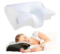 Générique Nuviya Papillon 3.0, Nuviya Ergonomic Orthopaedic Shaped Cervical Anti-Snoring Pillow, Suitable for Side Sleepers to Relax Shoulders and Neck (Blanc)