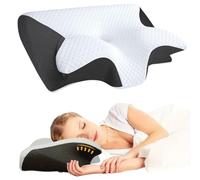 Générique Nuviya Papillon 3.0, Nuviya Ergonomic Orthopaedic Shaped Cervical Anti-Snoring Pillow, Suitable for Side Sleepers to Relax Shoulders and Neck (Noir)
