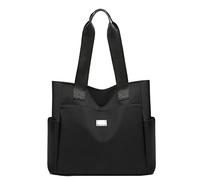Générique Nylon Shoulder Bag for women Waterproof Tote Bags Lightweight Nylon Hobo Bag With Multiple Pockets Large Tote Bags (Black,Large)
