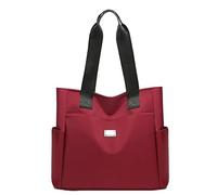 Générique Nylon Shoulder Bag for women Waterproof Tote Bags Lightweight Nylon Hobo Bag With Multiple Pockets Large Tote Bags (Red,Large)