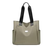 Générique Nylon Shoulder Bag for women Waterproof Tote Bags Lightweight Nylon Hobo Bag With Multiple Pockets Large Tote Bags (Khaki,Large)