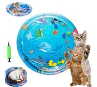 Générique Ocean Breeze Splashland Cat Toy, Cat Water Mat, 25/39 inch Anti-Scratch Water Mat for Cats, Thickened Summer Water Sleeping Mats for Cat, Indoor and Outdoor Toys (100cm/39.37in-H)