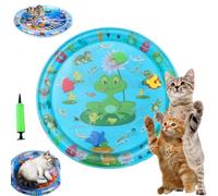 Générique Ocean Breeze Splashland Cat Toy, Cat Water Mat, 25/39 inch Anti-Scratch Water Mat for Cats, Thickened Summer Water Sleeping Mats for Cat, Indoor and Outdoor Toys (65cm/25.59in-A)